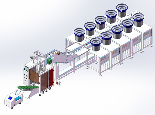 เครื่องบรรจุหีบห่ออัตโนมัติ 2.0KW เครื่องบรรจุชิ้นส่วนฮาร์ดแวร์