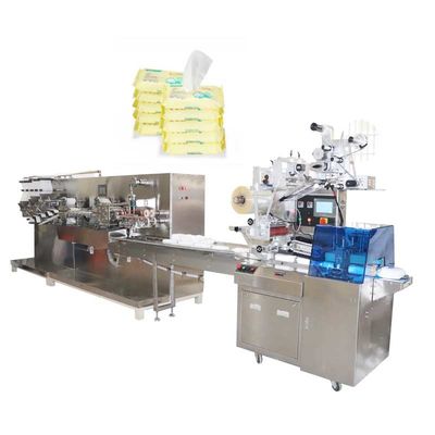 30 - 120PC เครื่องผลิตผ้าเช็ดเปียกแบบเปียก มี 5 เส้นตัด เครื่องบรรจุผ้าเช็ดเปียกเด็ก
