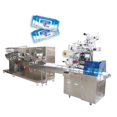 เครื่องบรรจุผ้าเช็ดทำความสะอาดเปียก 3KW / เครื่องบรรจุอัตโนมัติ CE