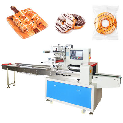 2.5KW Packer Flow Pillow Packaging Machine สําหรับโดนัทที่อบด้วยไนโตรเจน