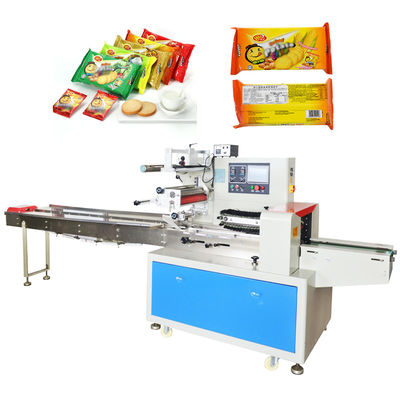 เครื่องบรรจุหมอนบิสกิต 220v เครื่องบรรจุหีบห่อต่อเนื่อง