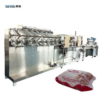 9.6 KW 3300KG เครื่องบรรจุผ้าเช็ดเด็ก สําหรับบรรจุพลาสติก 30-120 ชิ้น